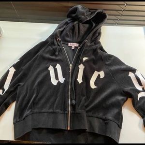 Juicy Couture black velour zip up